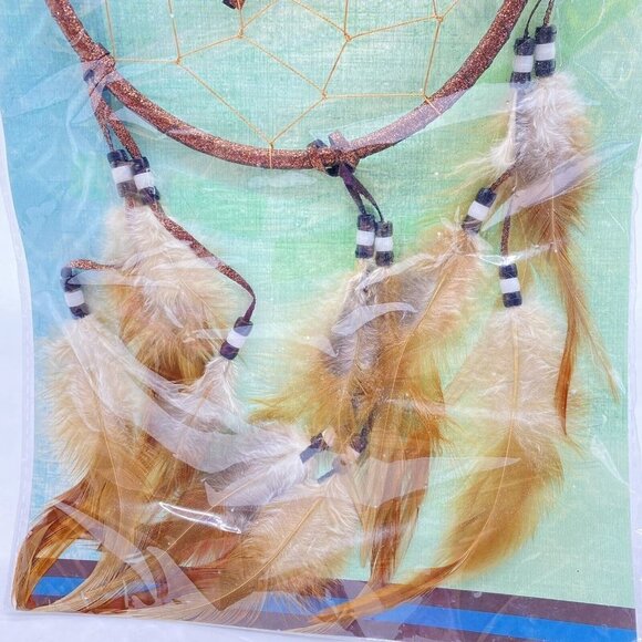 Lakota Sioux Dream Catcher St. Joseph's Indian School 6" Hoop 14" Long Feathers - Picture 3 of 6
